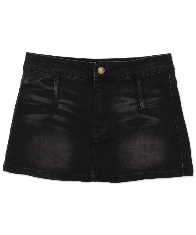 ローライズワイドベルトデニムミニスカパン