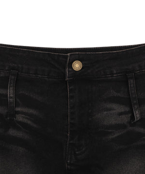 ローライズワイドベルトデニムミニスカパン