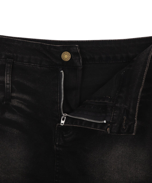 ローライズワイドベルトデニムミニスカパン