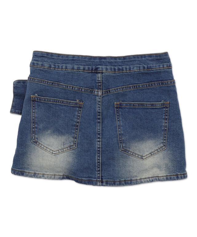 ローライズクロスパッチデニムミニスカパン