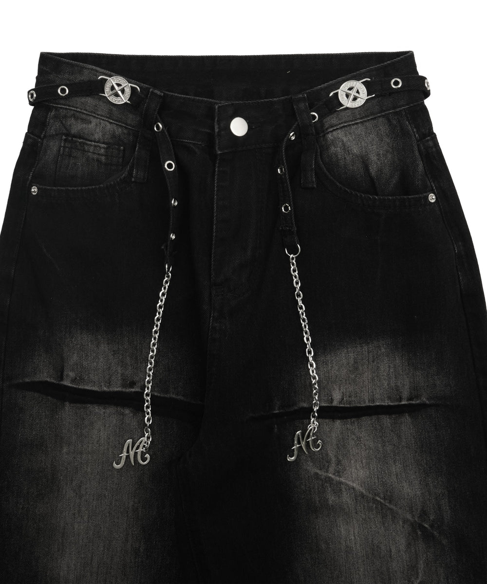 ドロストチェーンブラストワイドデニム