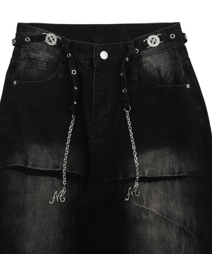 ドロストチェーンブラストワイドデニム