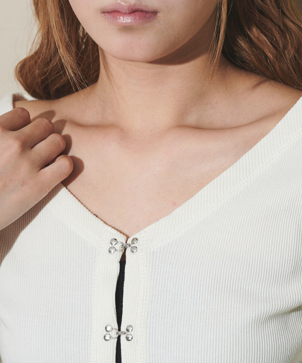 フロントフッククロップドカーデ