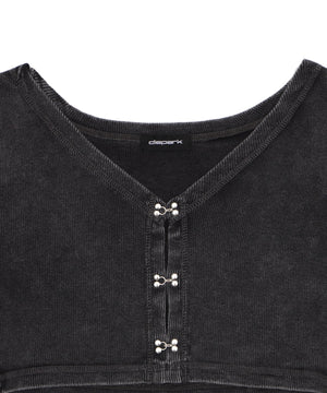 フロントフッククロップドカーデ