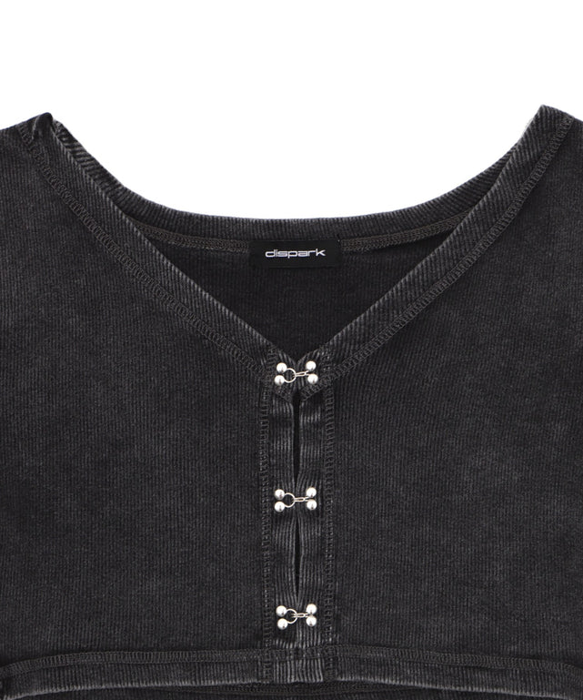 フロントフッククロップドカーデ