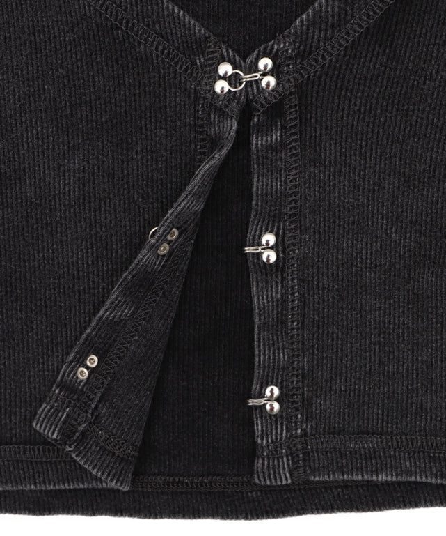 フロントフッククロップドカーデ