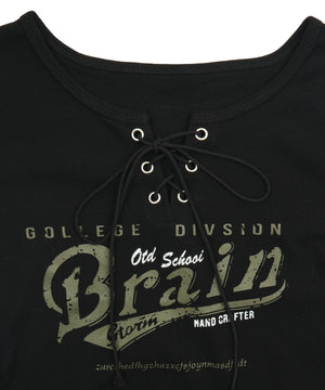 フロントレースアップピチT