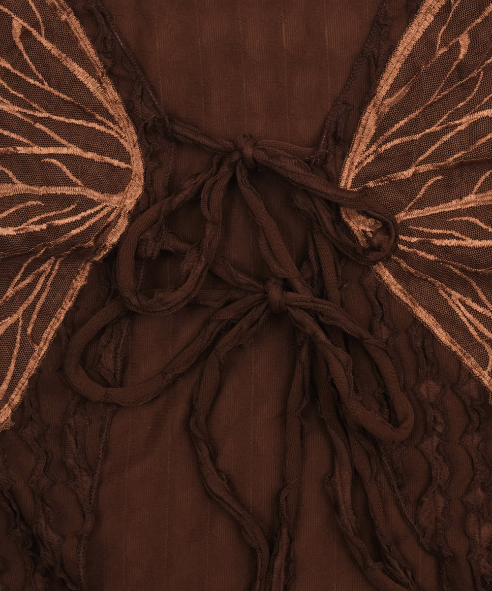 バタフライカットフリルカーディガン