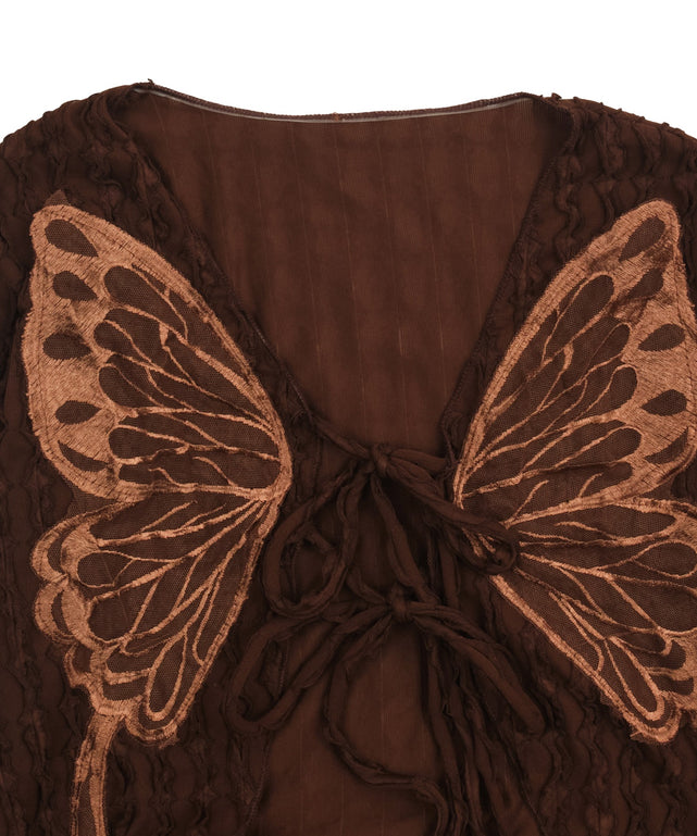 バタフライカットフリルカーディガン