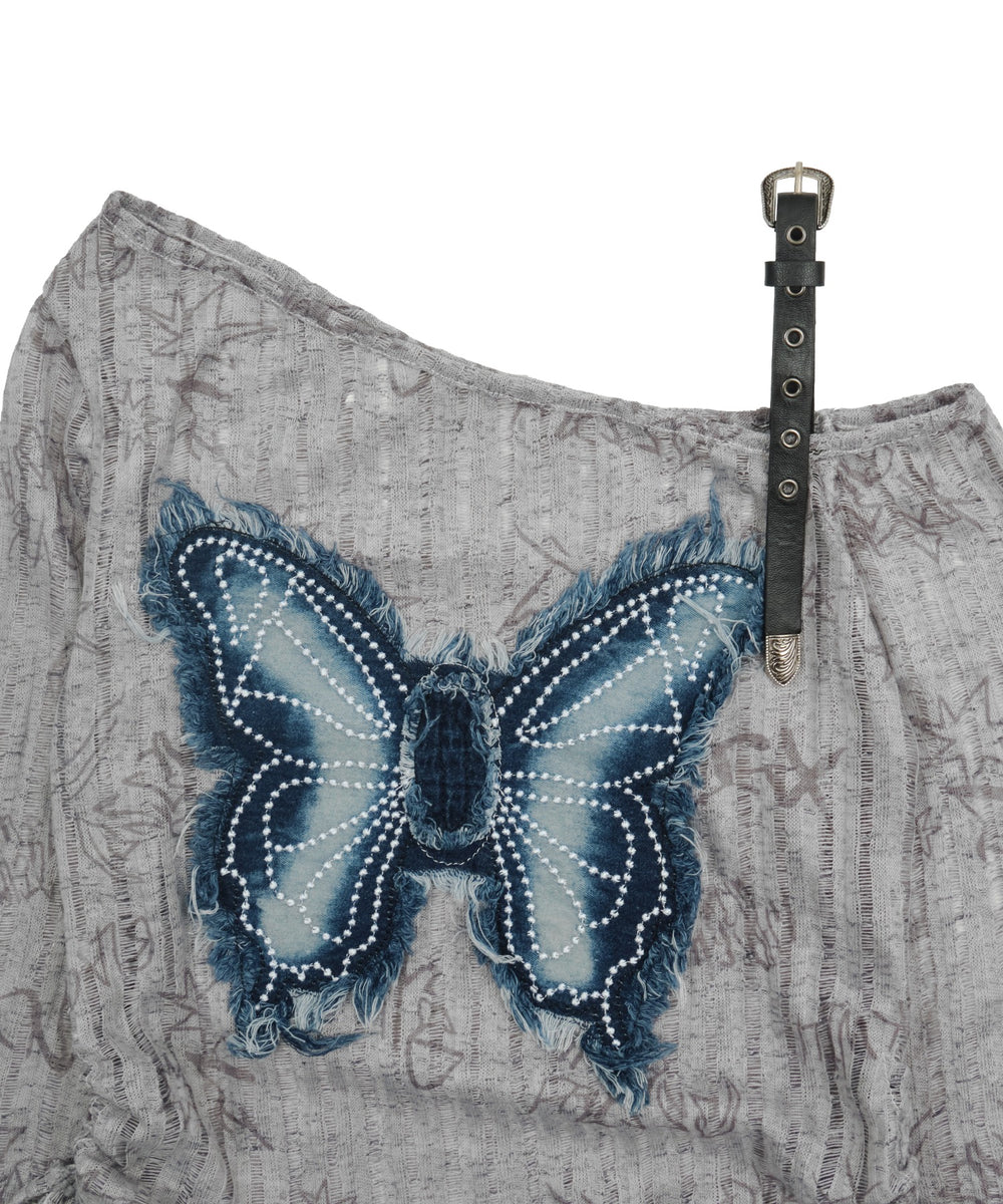 ベルトショルダーバタフライトップ