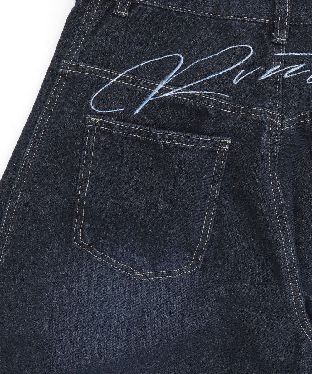 バックロゴ刺繍デニム