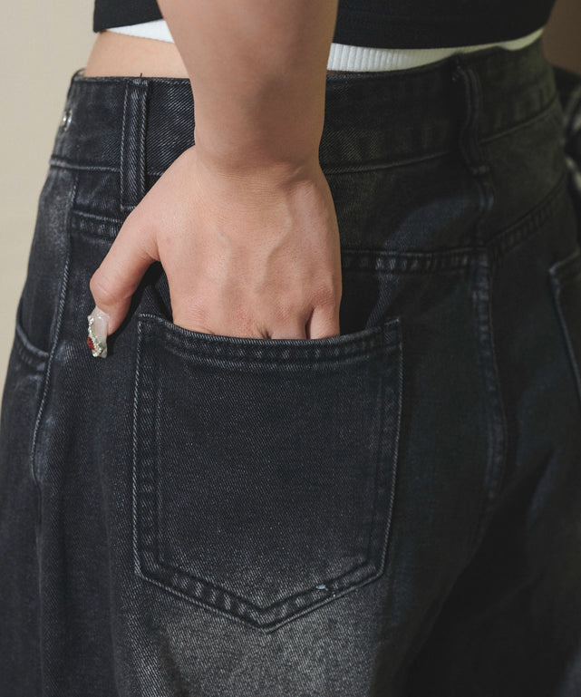 フェイクシャツスリーブデニム