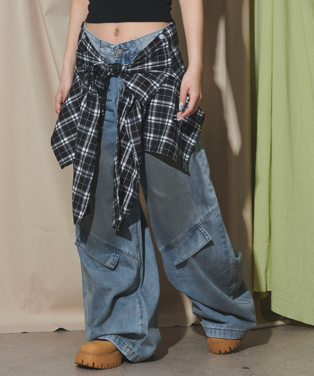 ブルー モデル：160cm M着用