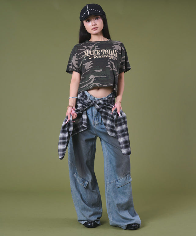 ブルーチェック1 モデル：163cm S着用