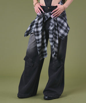 ブラックチェック1 モデル：163cm S着用