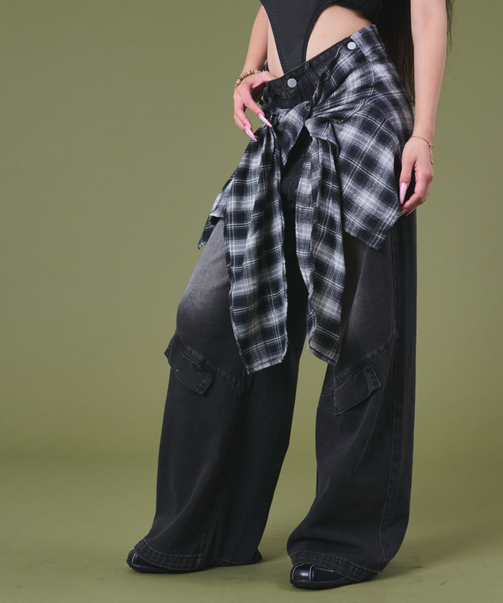 ブラックチェック1 モデル：163cm S着用