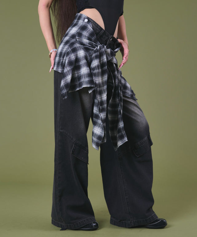 ブラックチェック1 モデル：163cm S着用