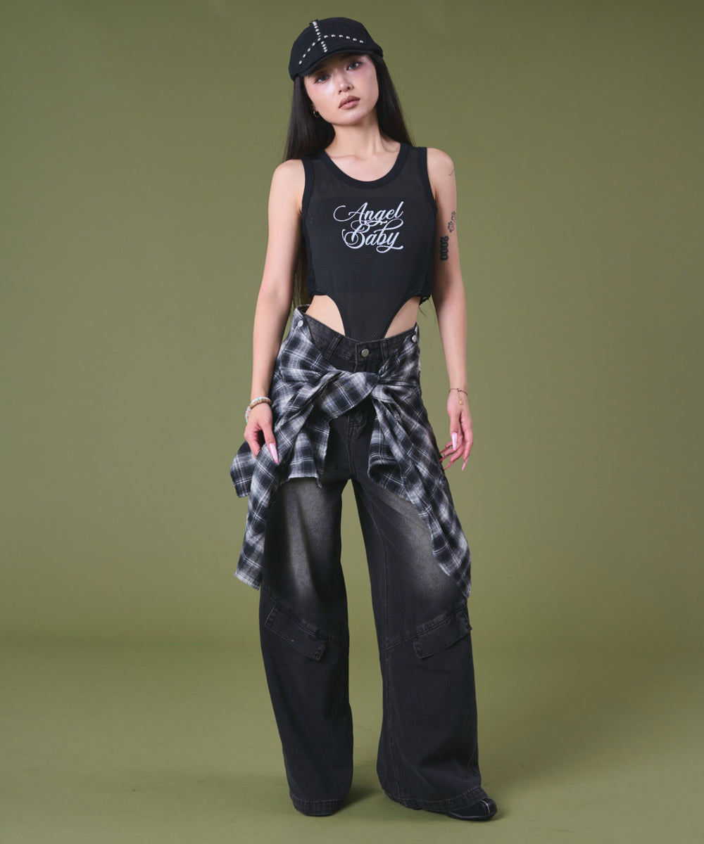 ブラックチェック1 モデル：163cm S着用