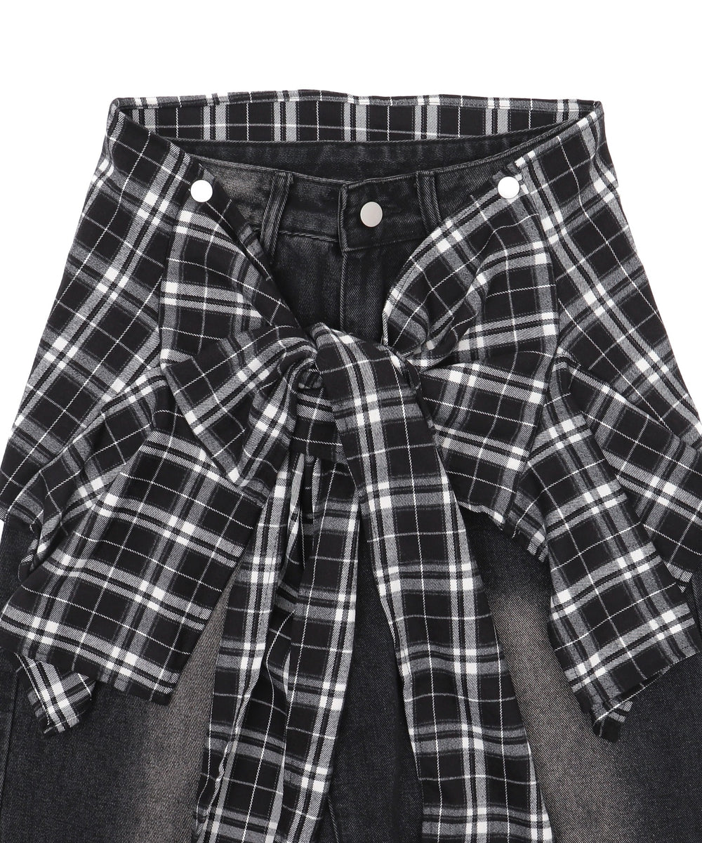 フェイクシャツスリーブデニム