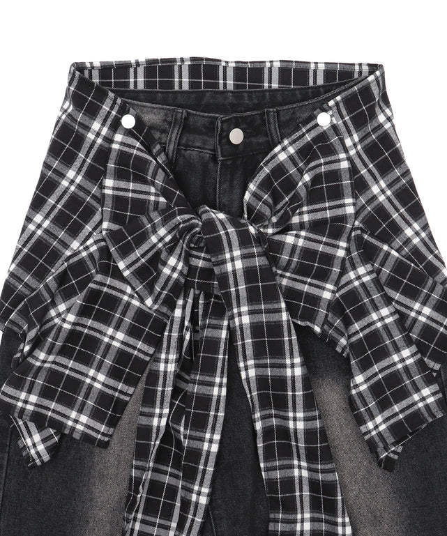 フェイクシャツスリーブデニム