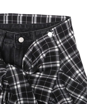 フェイクシャツスリーブデニム