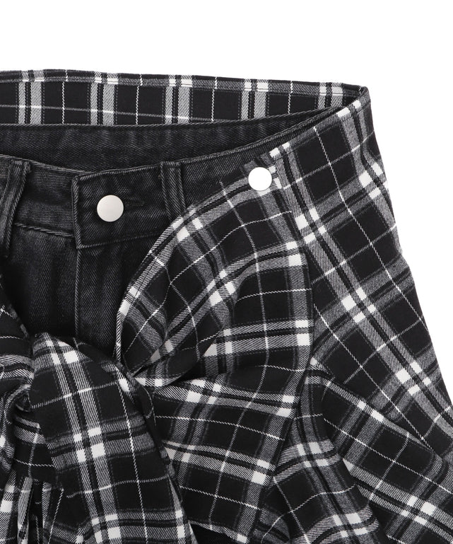 フェイクシャツスリーブデニム