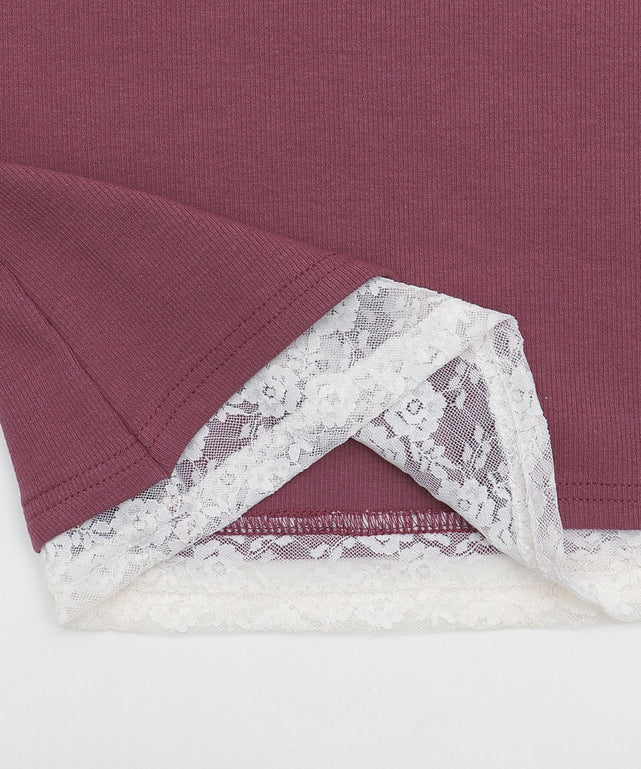 チョーカー付きレースレイヤードピチT