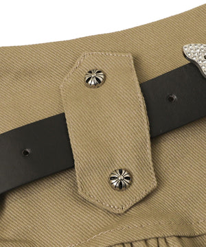 ベルト付きティアードミニスカパン