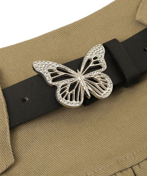 ベルト付きティアードミニスカパン