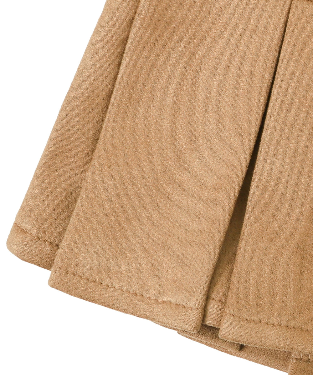 Fスエードプリーツミニスカパン