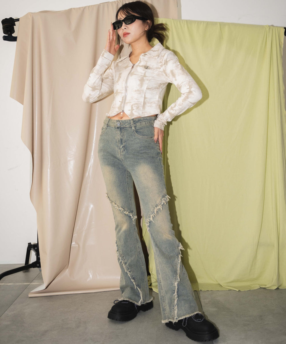 ベージュ　モデル:155cm　F着用