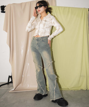 ベージュ　モデル:155cm　F着用