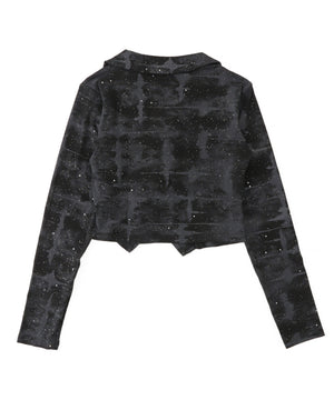 ブローチ付きWジップトップス