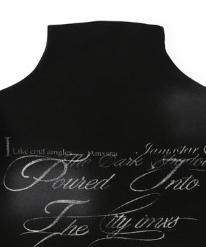 フォイルグラフィックハイネックトップス