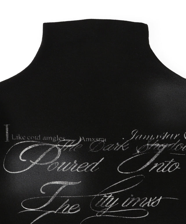 フォイルグラフィックハイネックトップス