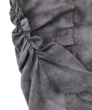 ハーフネックボタントップス