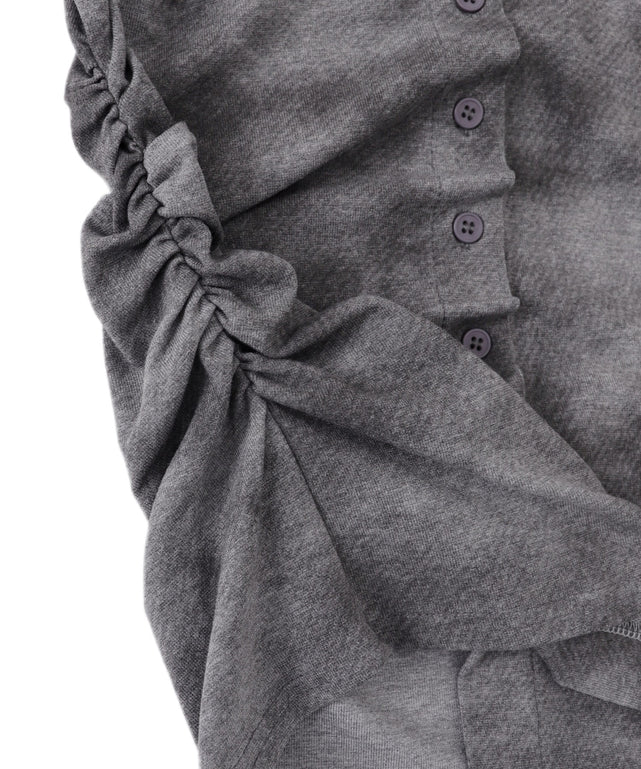 ハーフネックボタントップス