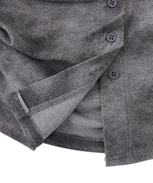 ハーフネックボタントップス