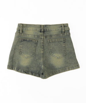 スタッズデニムショートパンツ