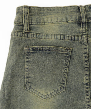 スタッズデニムショートパンツ