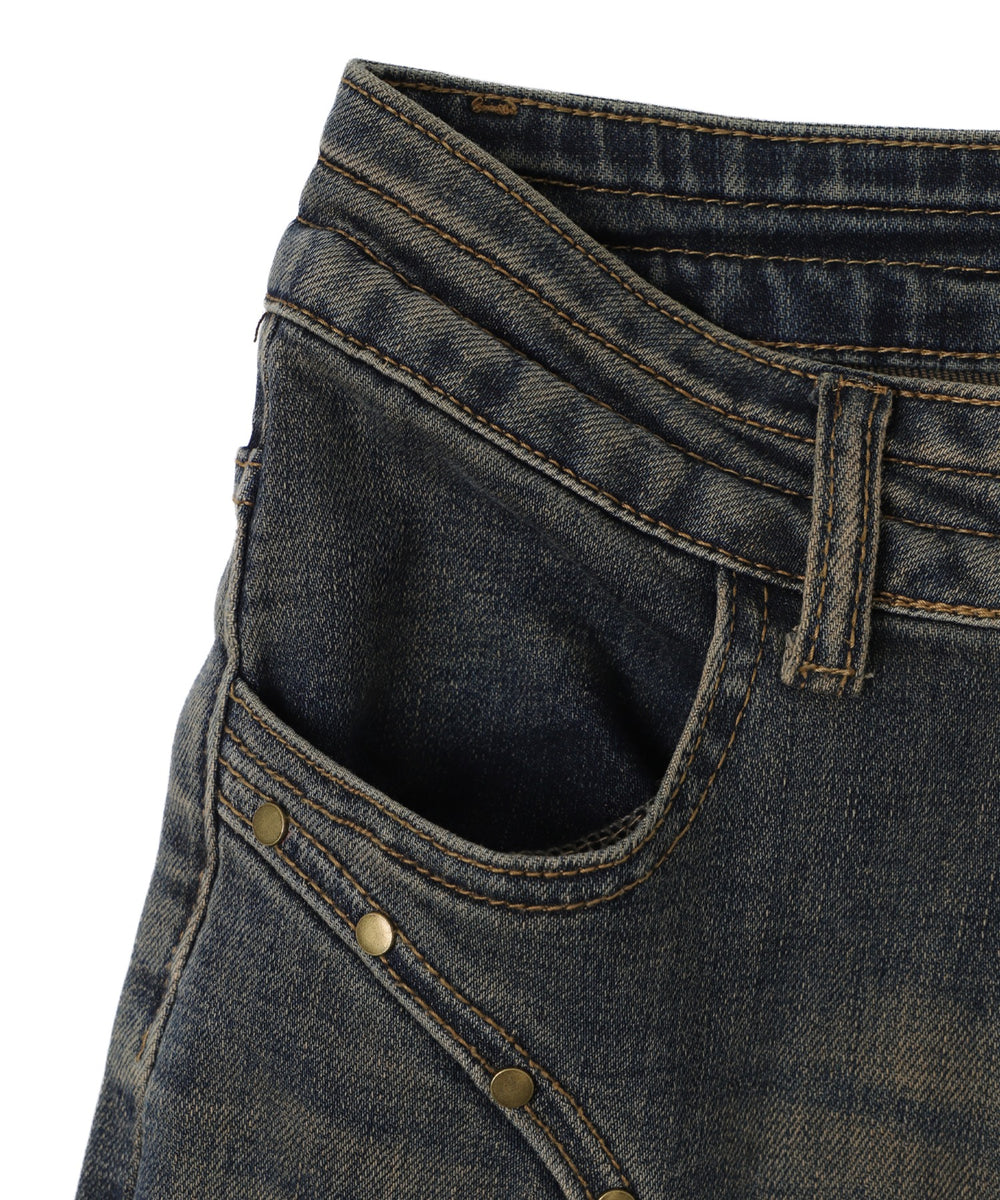 スタッズフレアデニム