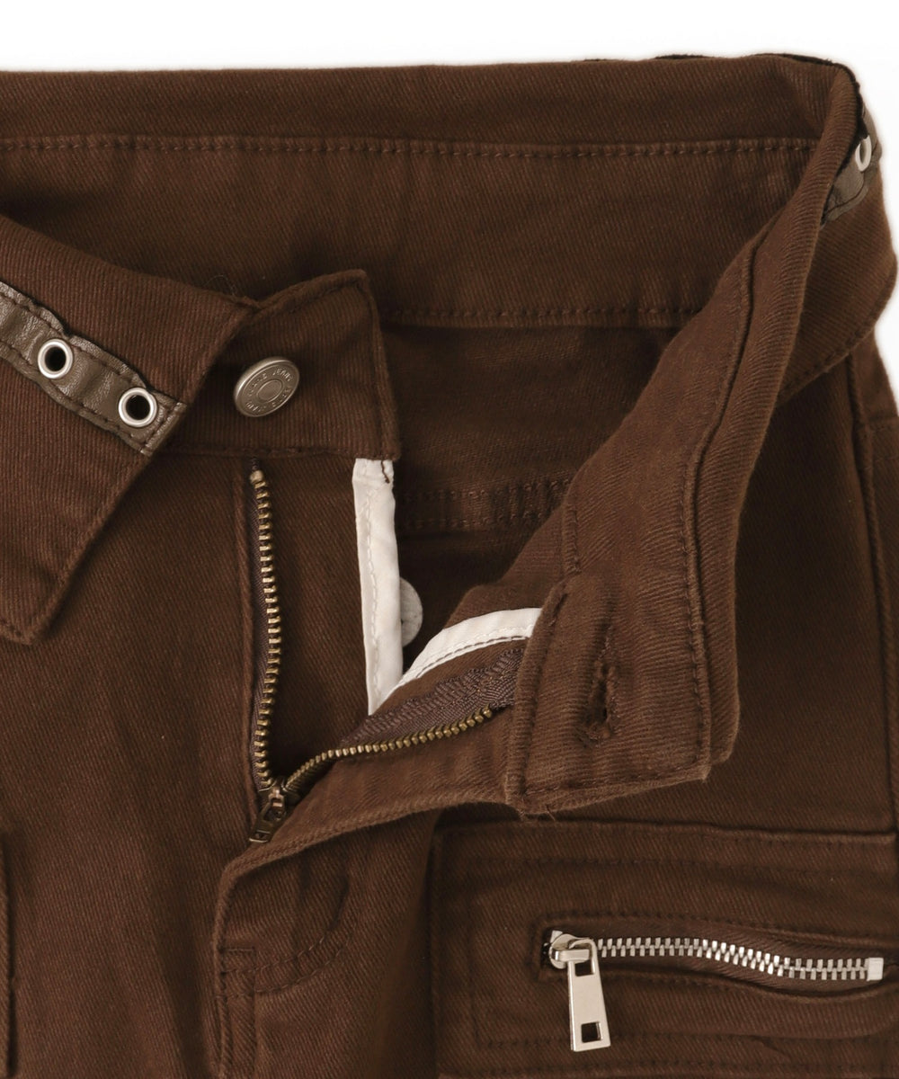 ウエストロールダウンハトメフレアパンツ