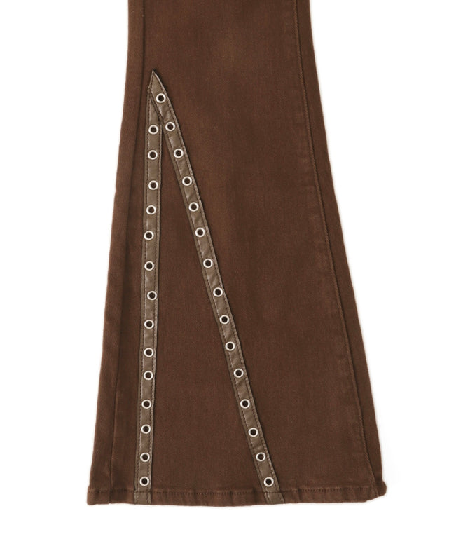 ウエストロールダウンハトメフレアパンツ