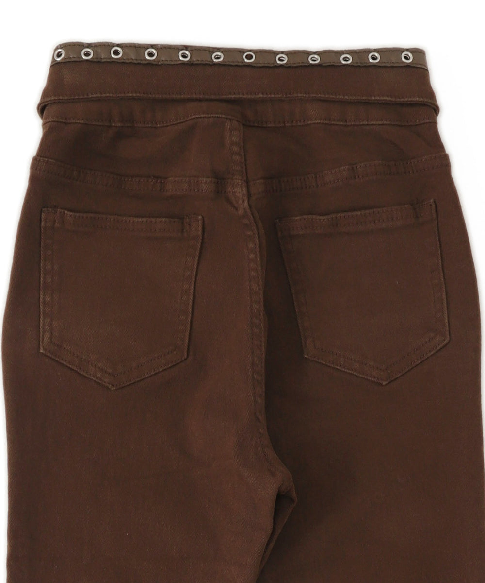 ウエストロールダウンハトメフレアパンツ