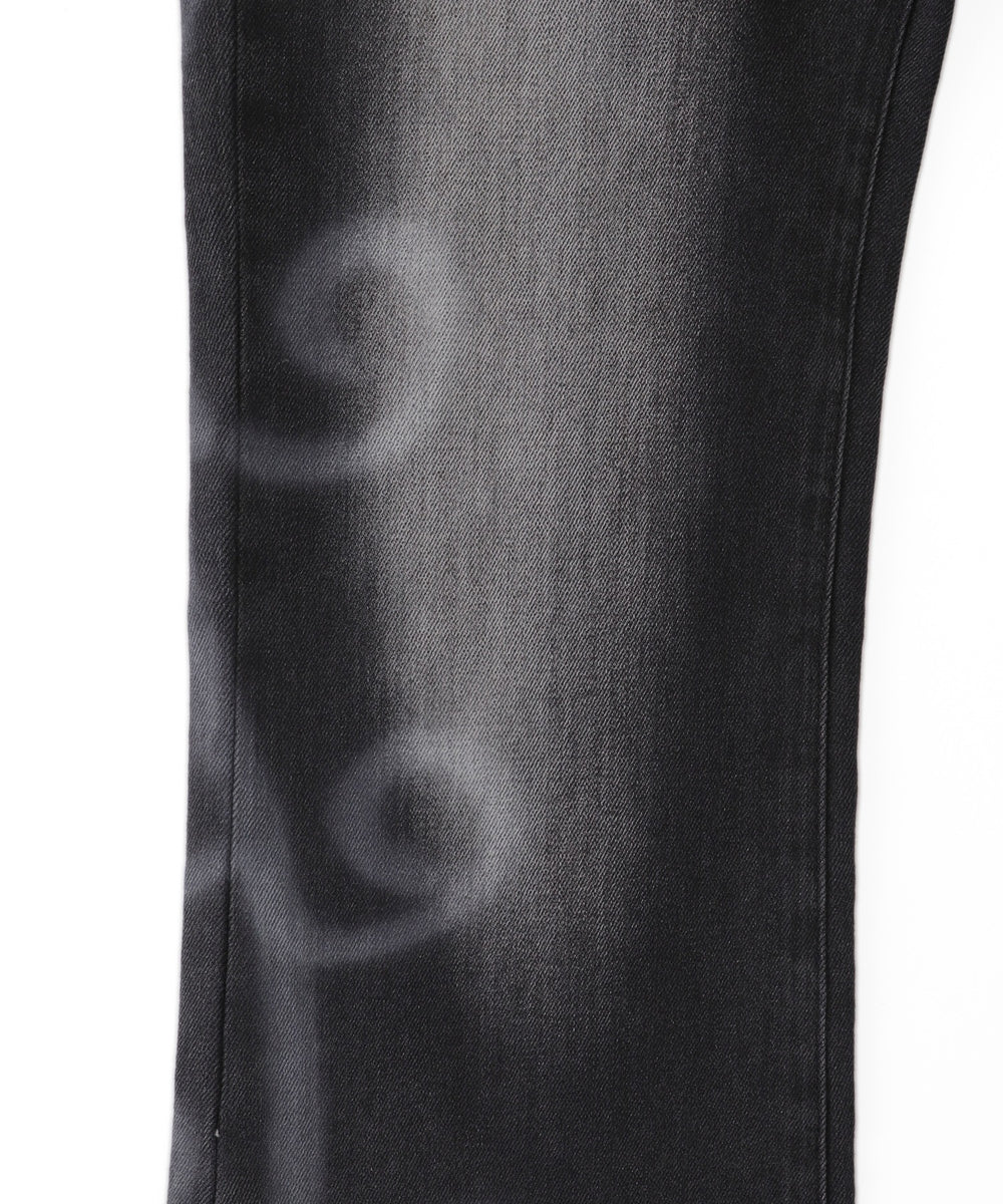 プリントウォッシュドワイドデニムパンツ