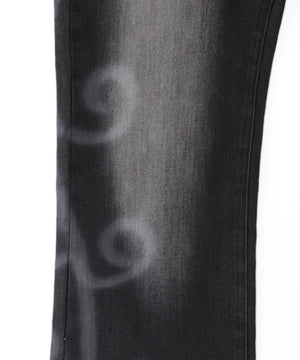 プリントウォッシュドワイドデニムパンツ