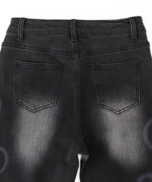 プリントウォッシュドワイドデニムパンツ