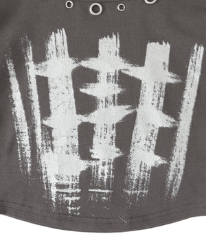 ハトメネックグラフィックピチトップス