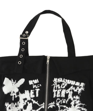 Wジップグラフィックオフショルトップス