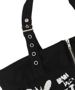 Wジップグラフィックオフショルトップス